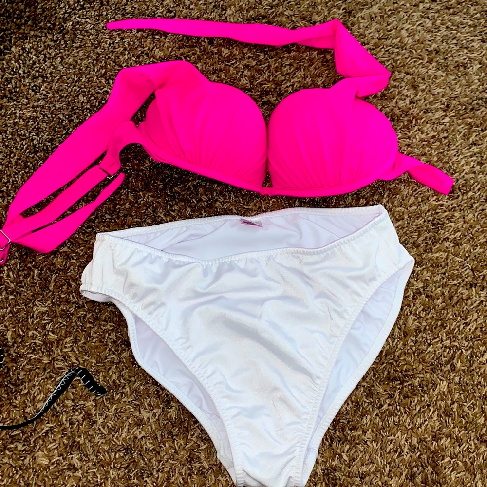 Pink and White swimsuit